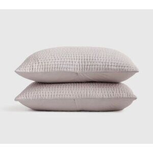 Quince Quilted Stitch Sham Set 20" x 26"‎ 55% Linen 45% Cotton